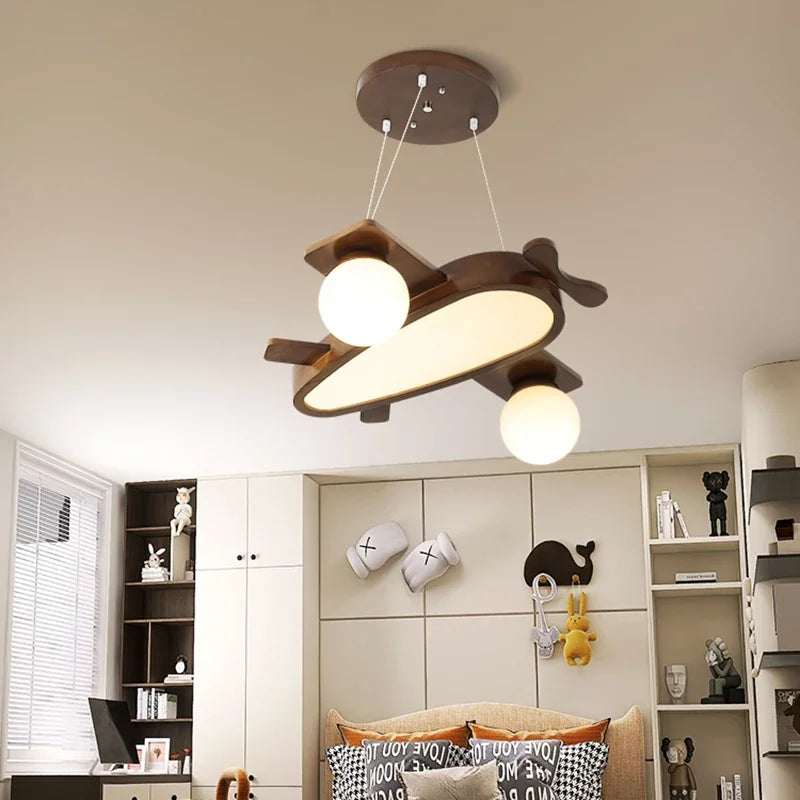 suspension en bois avion pour chambre d enfants - vue 3 sur 8