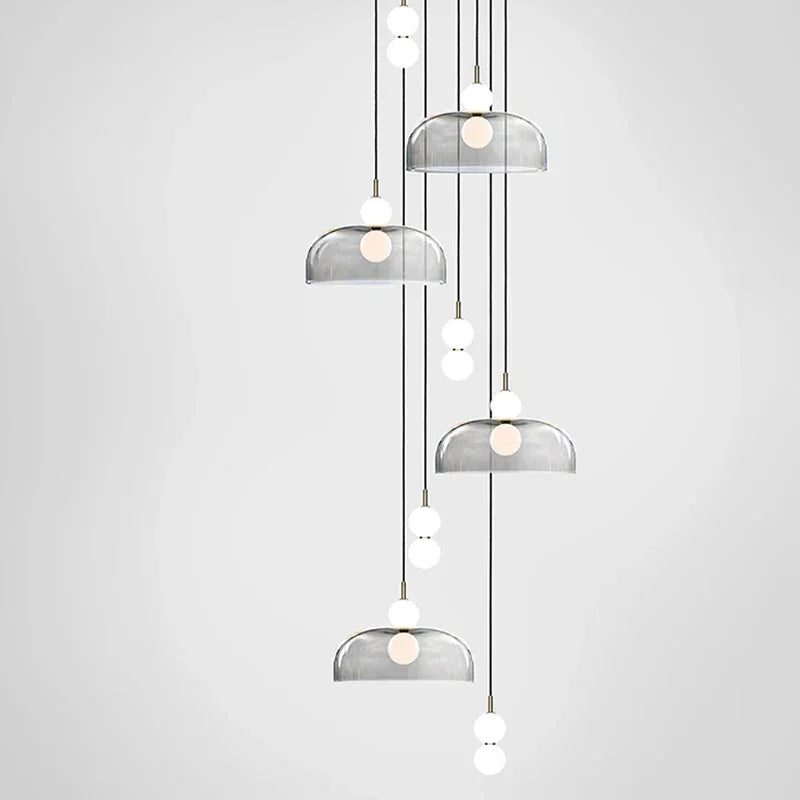 suspension post-moderne en verre pour décoration intérieure