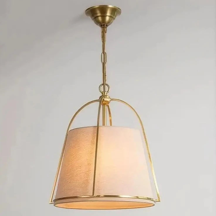 Lustre Américain Simple en tissu et métal style minimaliste - vue 2 sur 6