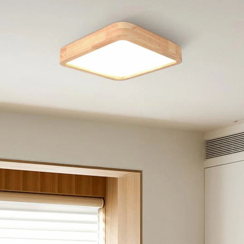 Plafonnier LED en bois Ultra-fin au design nordique moderne