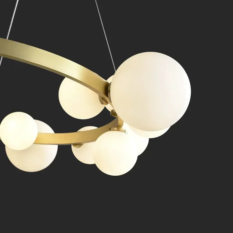 lustre en verre nordique avec led pour décoration moderne - vue 6 sur 11