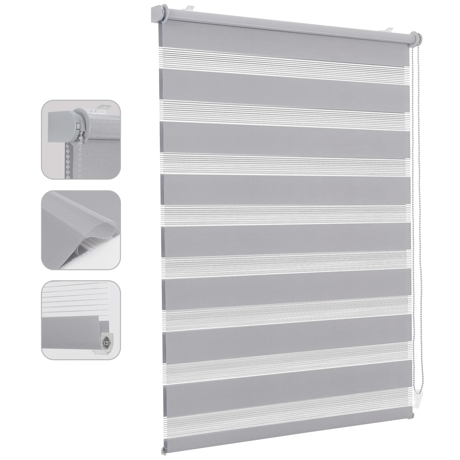 Store enrouleur double sans perçage occultant fenêtre 80cm - vue 9 sur 13