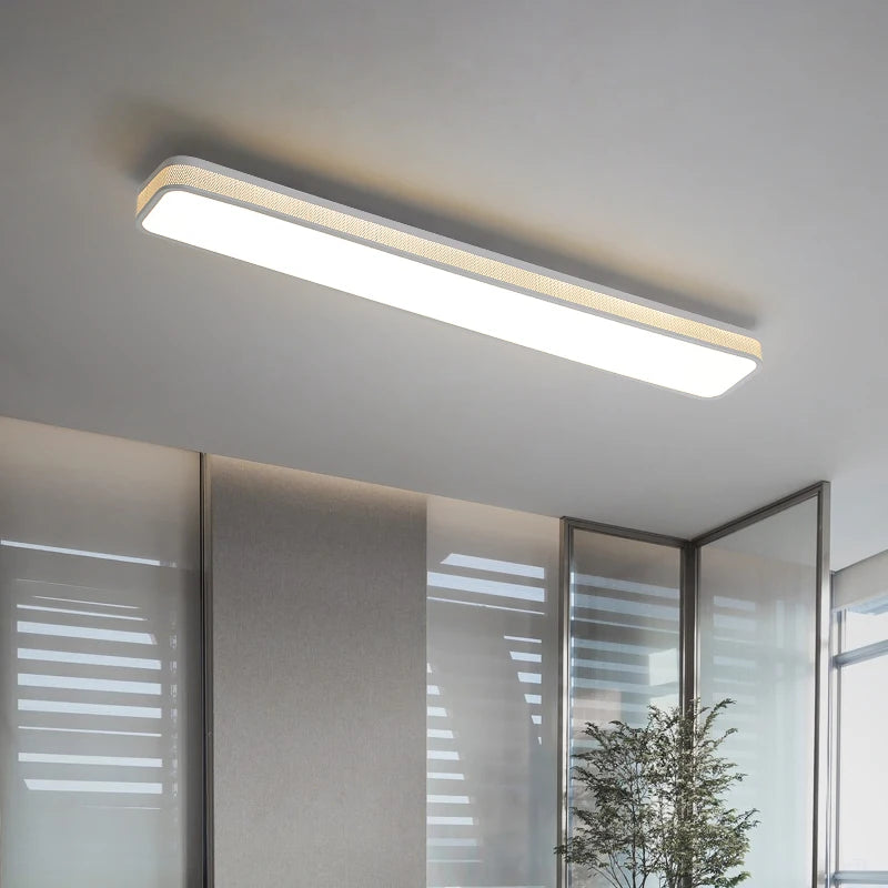 plafonnier led encastré rectangulaire minimaliste pour allée longue