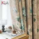 Rideau occultant motif hortensia style moderne salon chambre