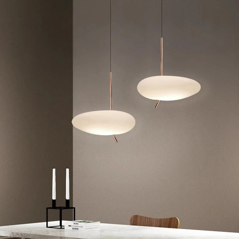 lampe led nordique suspendue avec interrupteur tactile et galets de verre
