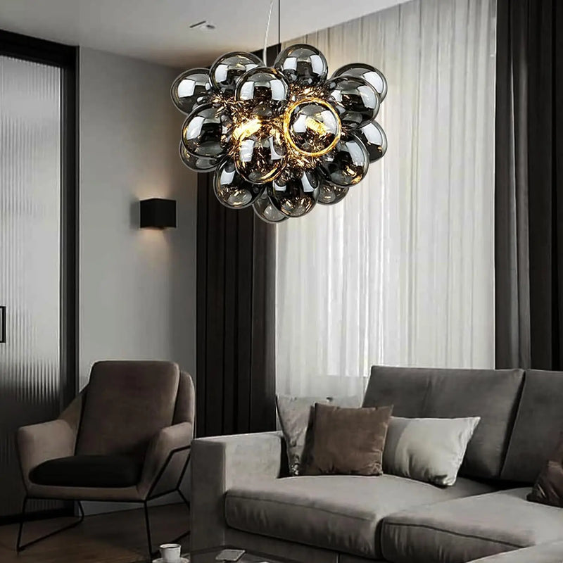lustre postmoderne industriel en verre suspendu décoratif