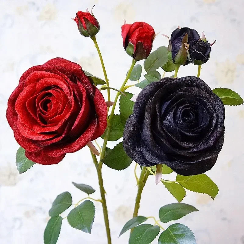 simulation de roses en velours pour décoration élégante