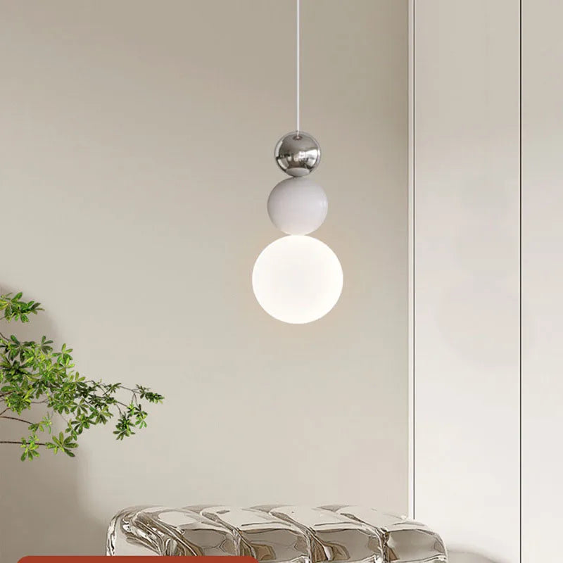 suspension nordique en verre blanc fil réglable luminaire décoratif
