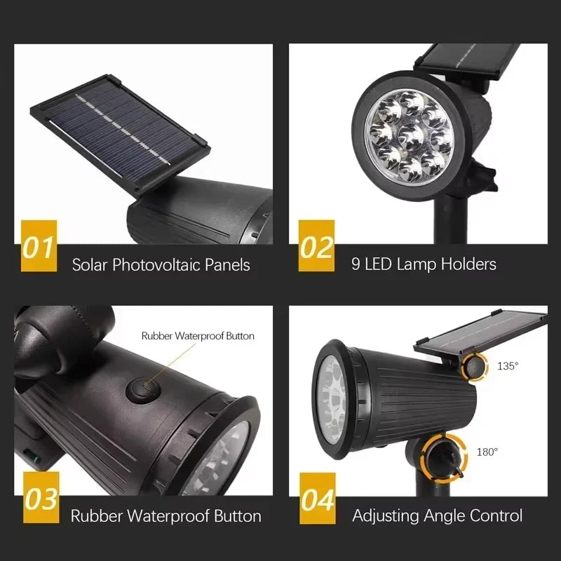 lampes solaires extérieures avec détecteur de mouvement et étanchéité