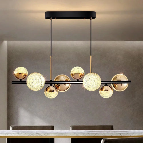 lustre moderne en verre led pour décoration intérieure