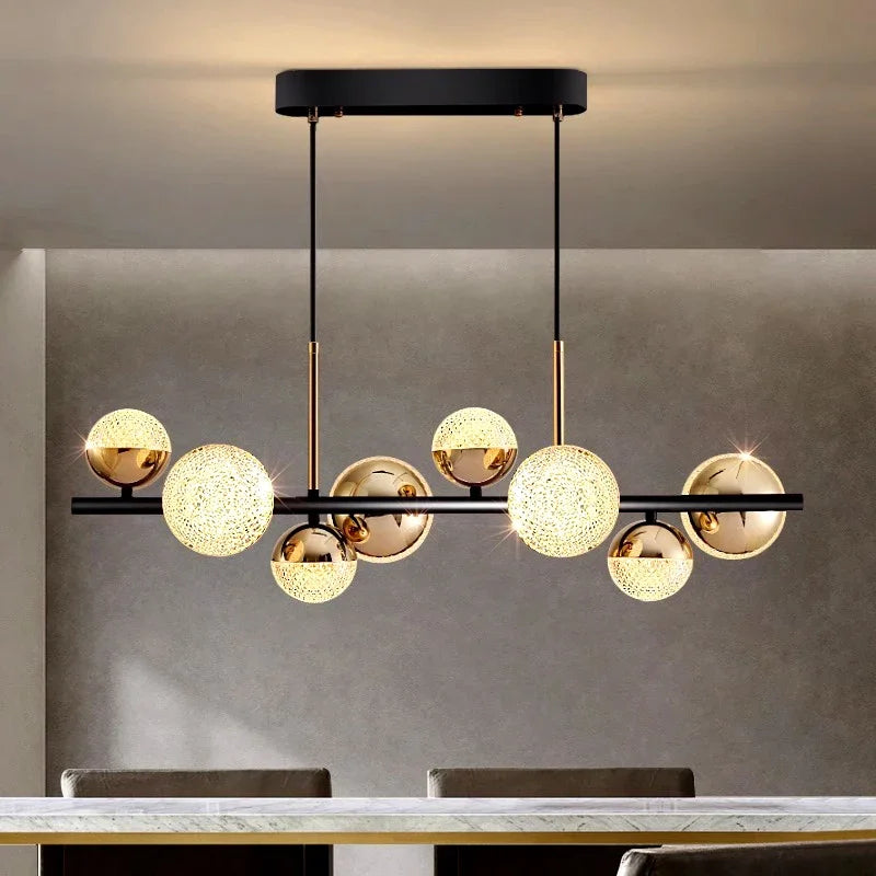 lustre moderne en verre led pour décoration intérieure - vue 3 sur 8