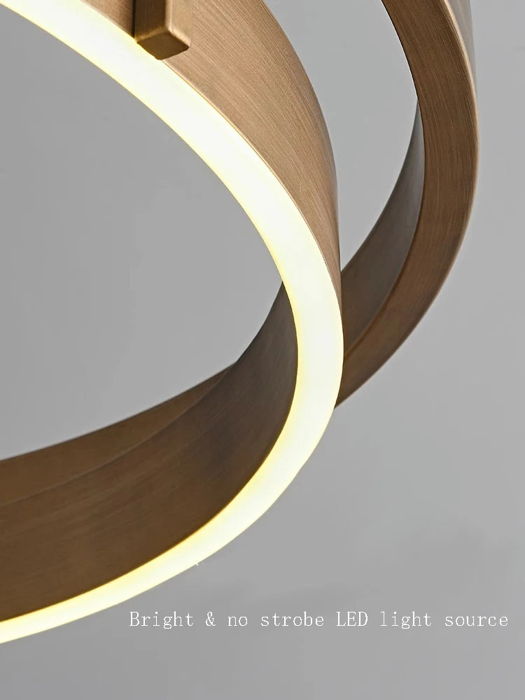 lustre créatif 	 design bronze suspension led à main - vue 6 sur 9