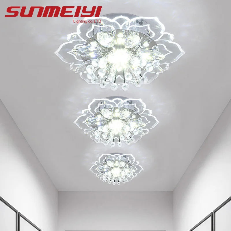plafonnier led en cristal de luxe pour décoration balcon - vue 4 sur 12