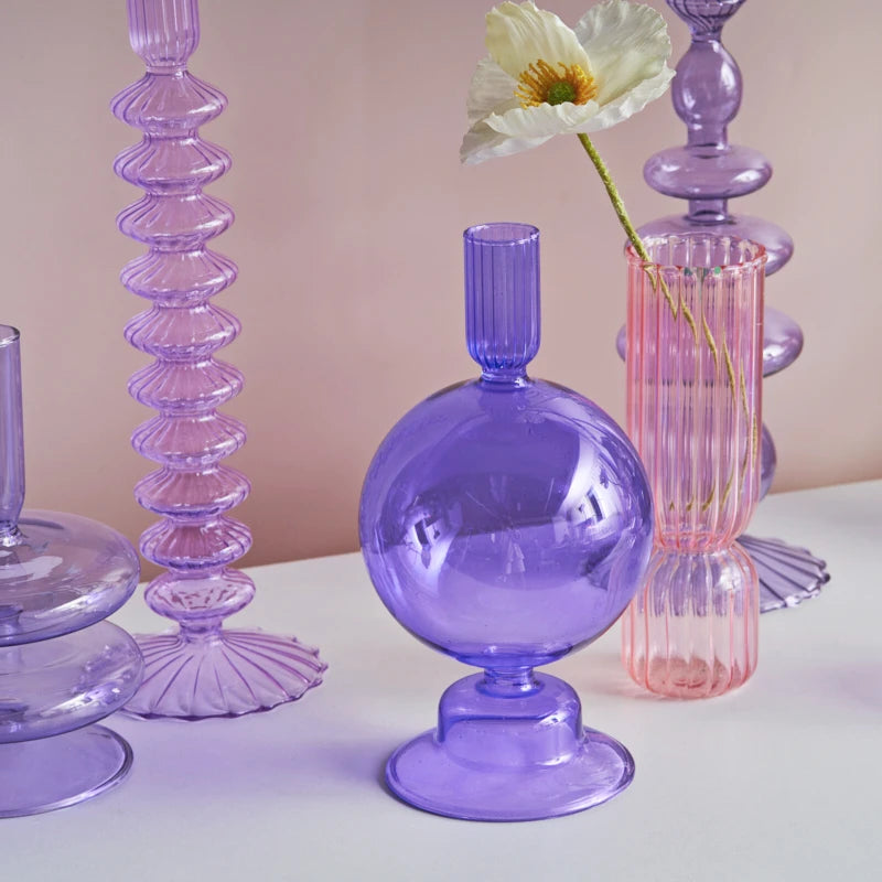 bougeoirs en verre pour décoration de mariage et cadeau Noël - vue 6 sur 24