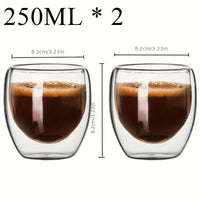Tasses verre double paroi isolantes expresso thé artisanales