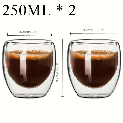 Tasses verre double paroi isolantes expresso thé artisanales