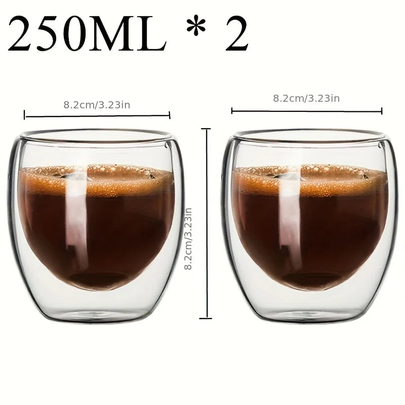 Tasses verre double paroi isolantes expresso thé artisanales