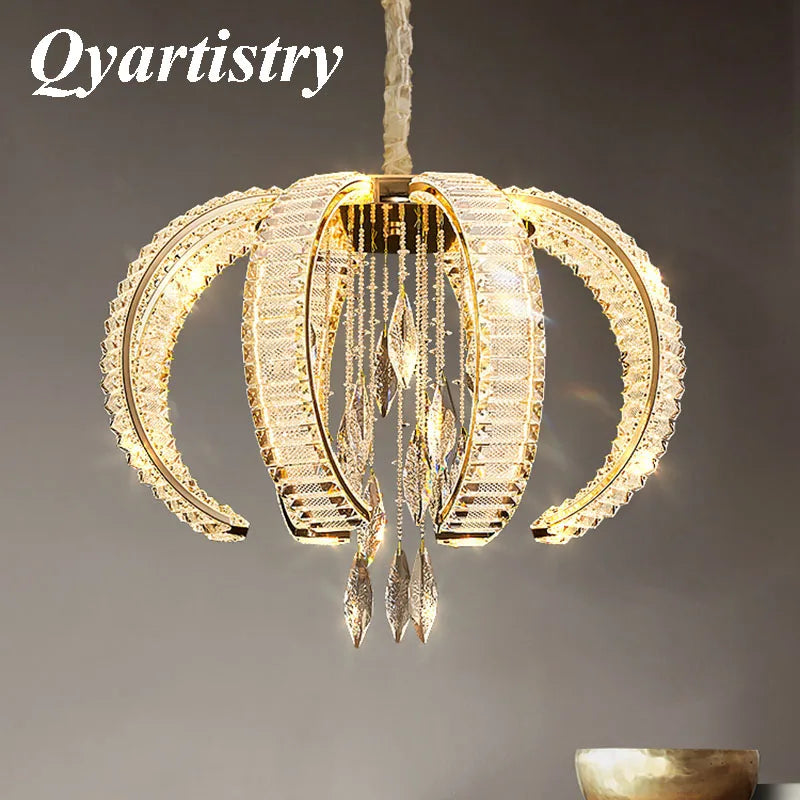 lustre de luxe en cristal pour villas haut de gamme personnalisé
