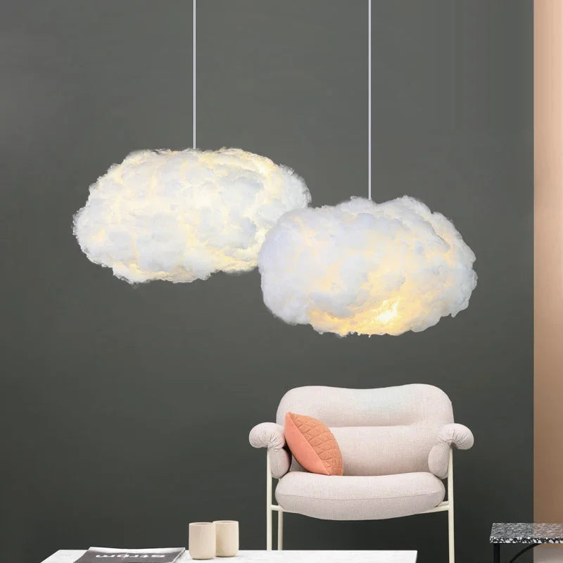 lustre moderne led en forme de nuage flottant pour restaurant
