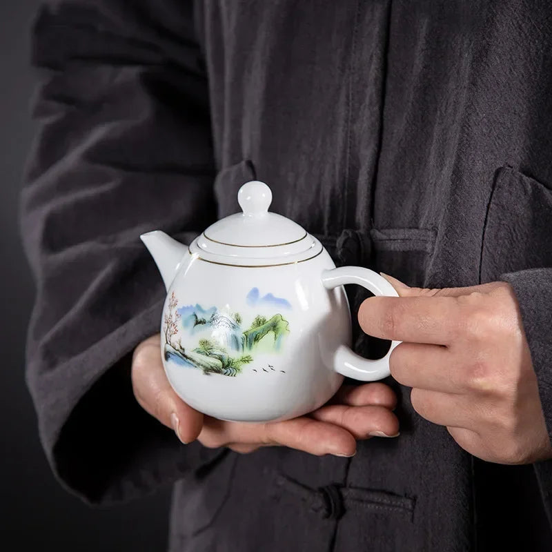 Théière porcelaine style yixing pour thé pu er - vue 5 sur 7
