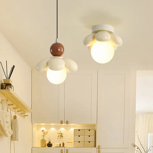 lustre suspension moderne en forme de fleur pour restaurant