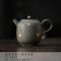 théière japonaise style rétro dorures avec infuseur