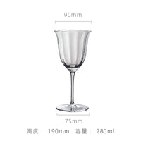 Verres cristal rétro rayures motif floral style bar
