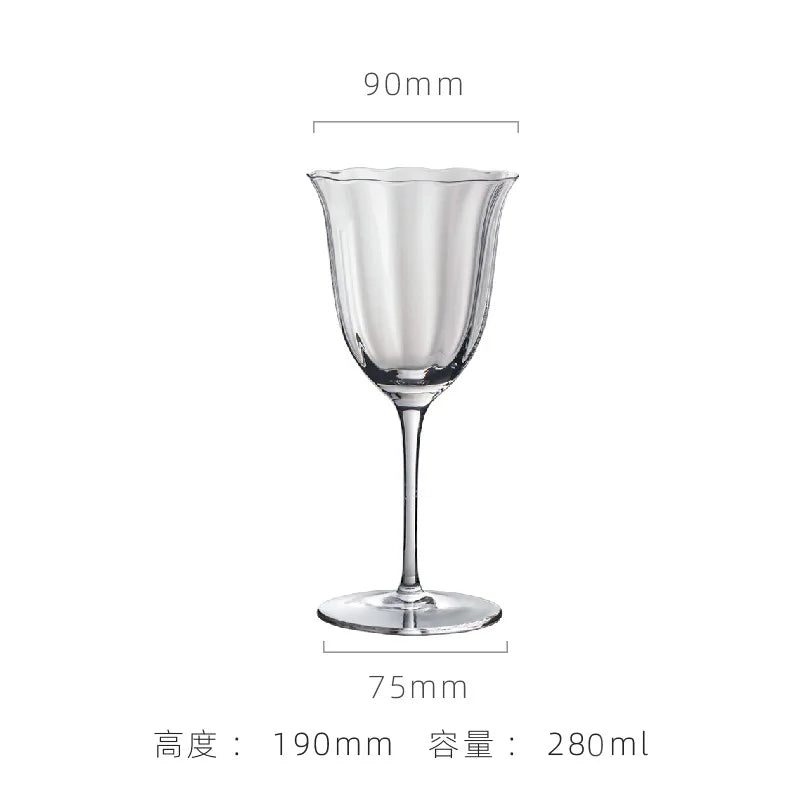 Verres cristal rétro rayures motif floral style bar