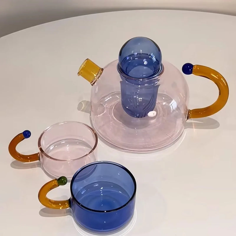 Théière verre résistant chaleur filtre intégré style minimaliste
