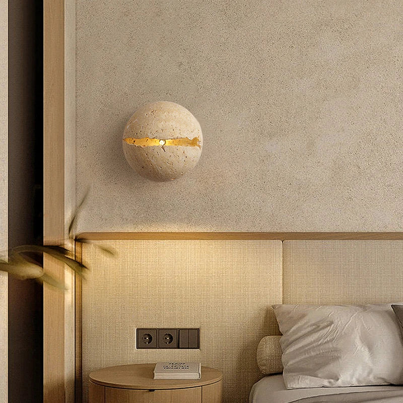 applique murale Style chaud Wabi Sabi naturel jaune grotte pierre salon couloir escalier chez l'habitant hôtel Led décoration chaude - vue 3 sur 6