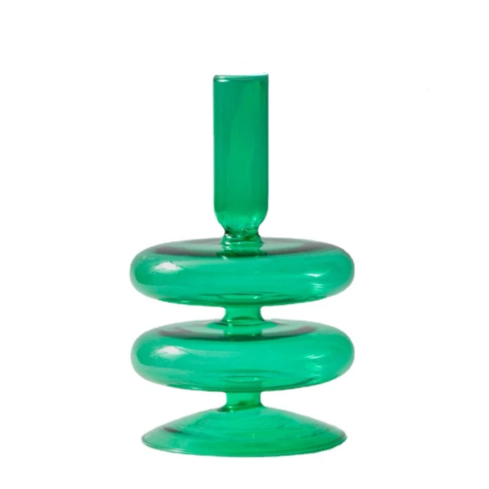 bougeoirs coniques en verre pour décoration de table de mariage - vue 19 sur 32