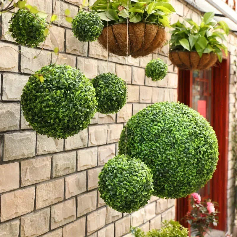boule décorative en buis artificiel pour jardin mariage et décoration - vue 4 sur 7
