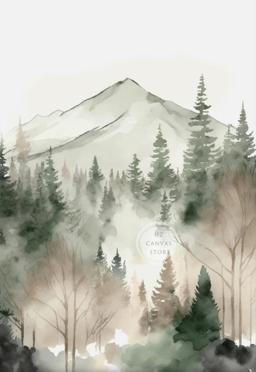 affiches de paysages de forêt de montagne peintures murales décoratives