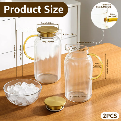 Carafe en verre avec couvercle pour boissons fraîches