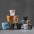 Tasse en gres plissee faite main style vintage