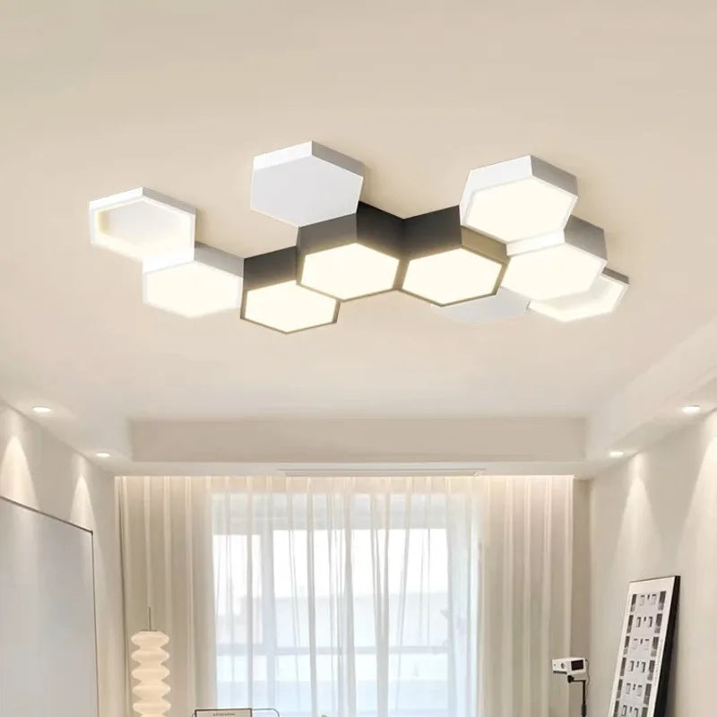 Lustre LED télécommandé nordique usine - vue 7 sur 11