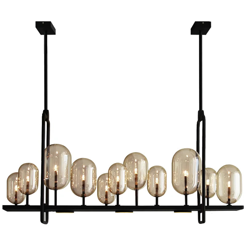 Luminaire suspendu verre rétro industriel - vue 7 sur 9