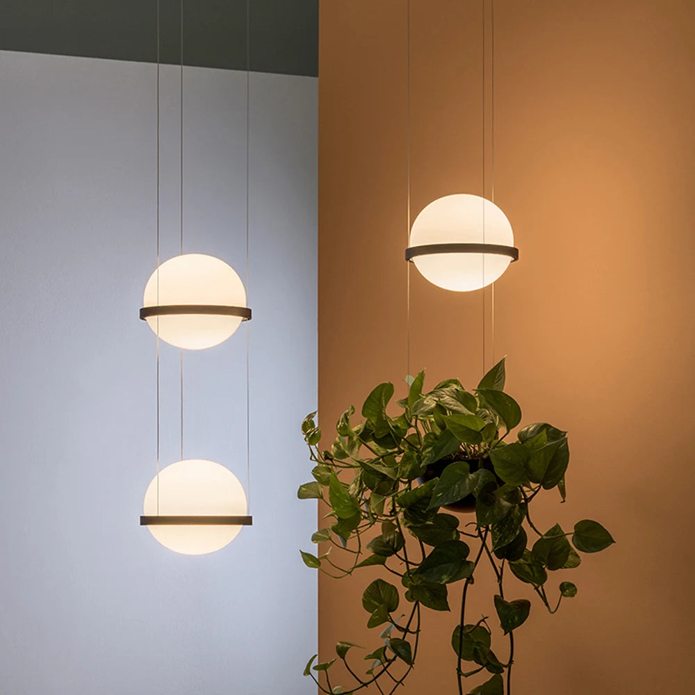 lustre moderne nordique avec pot de fleur led suspendu - vue 2 sur 18