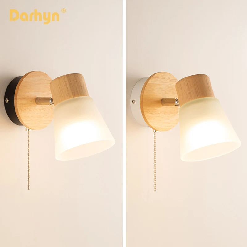 Nordique résine moulin à vent verre applique chambre chevet salle de bain cuisine salon décoration moderne bois applique murale LED luminaire - vue 3 sur 7