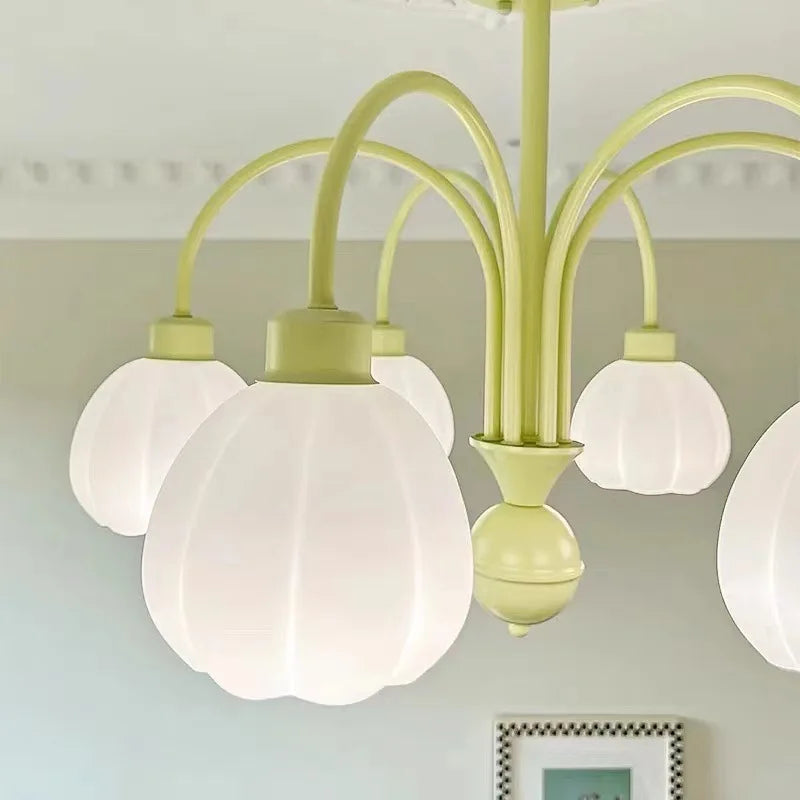 lustre européen en verre de citrouille éclairage led pour intérieur