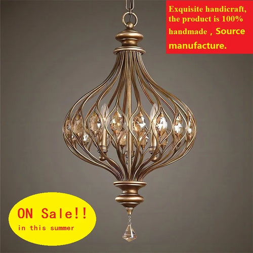 lustre rétro français en cristal style vintage suspension