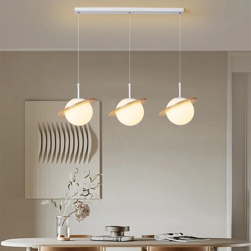 lampe led suspendue design nordique moderne boule de verre créative - vue 5 sur 12