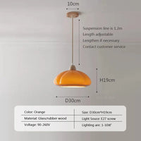 Suspension nordique médiévale en bois et verre