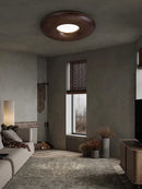 plafonnier led design rétro moderne en bois foncé grand lustre