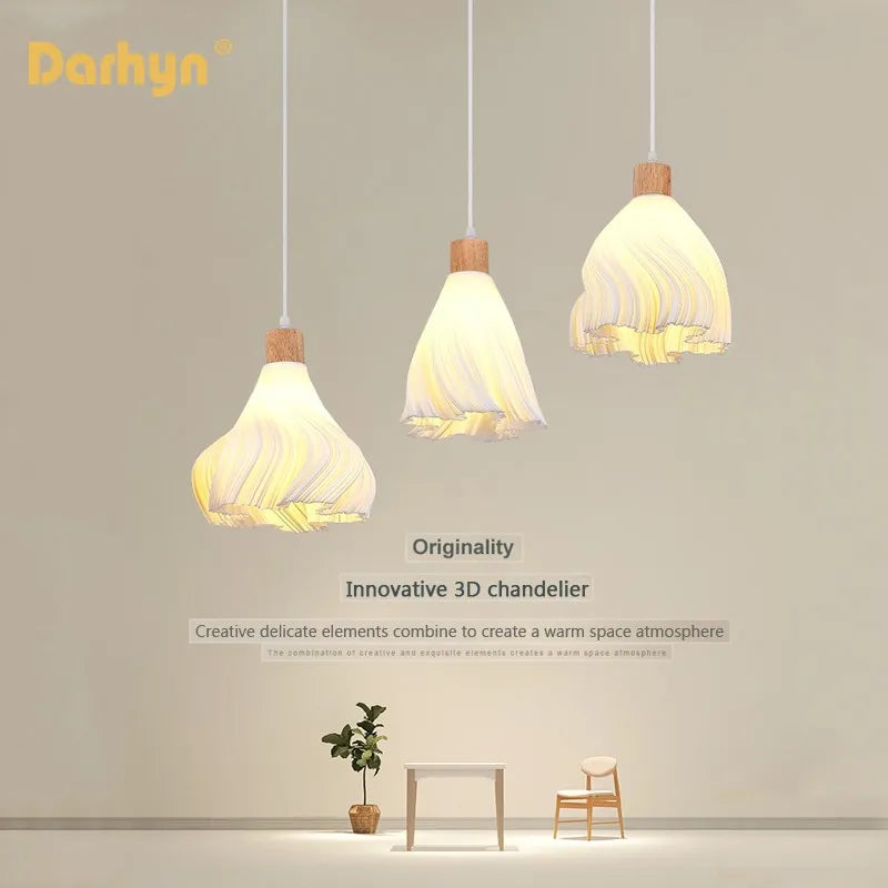 Suspension LED en verre au design nordique créatif - vue 2 sur 24