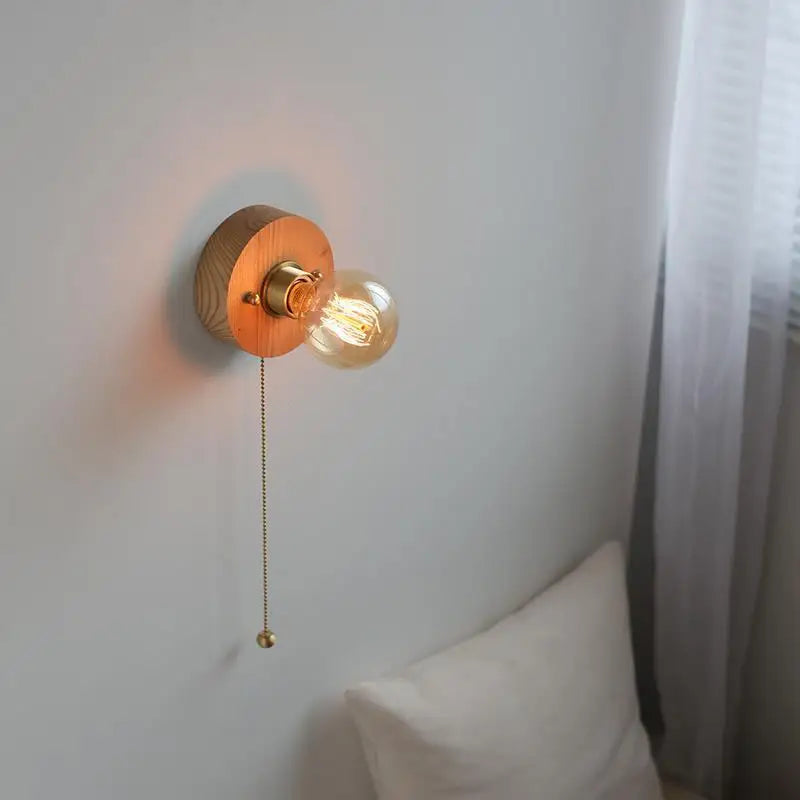 applique murale en bois style wabi sabi pour éclairage intérieur décoratif - vue 5 sur 10