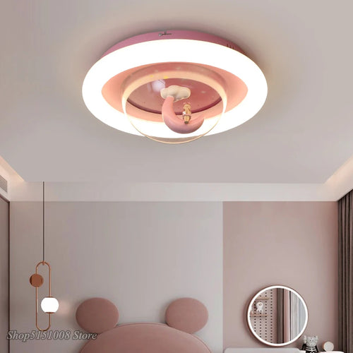 Dessin animé lune LED lustre plafonnier maison enfant fille chambre d'enfant enfants princesse chambre décor moderne luminaires d'intérieur
