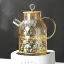 Bouilloire en verre avec filtre et couvercle bambou