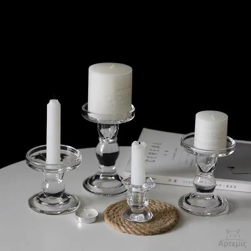 chandelier en verre colonne romaine pour décorations romantiques - vue 5 sur 12
