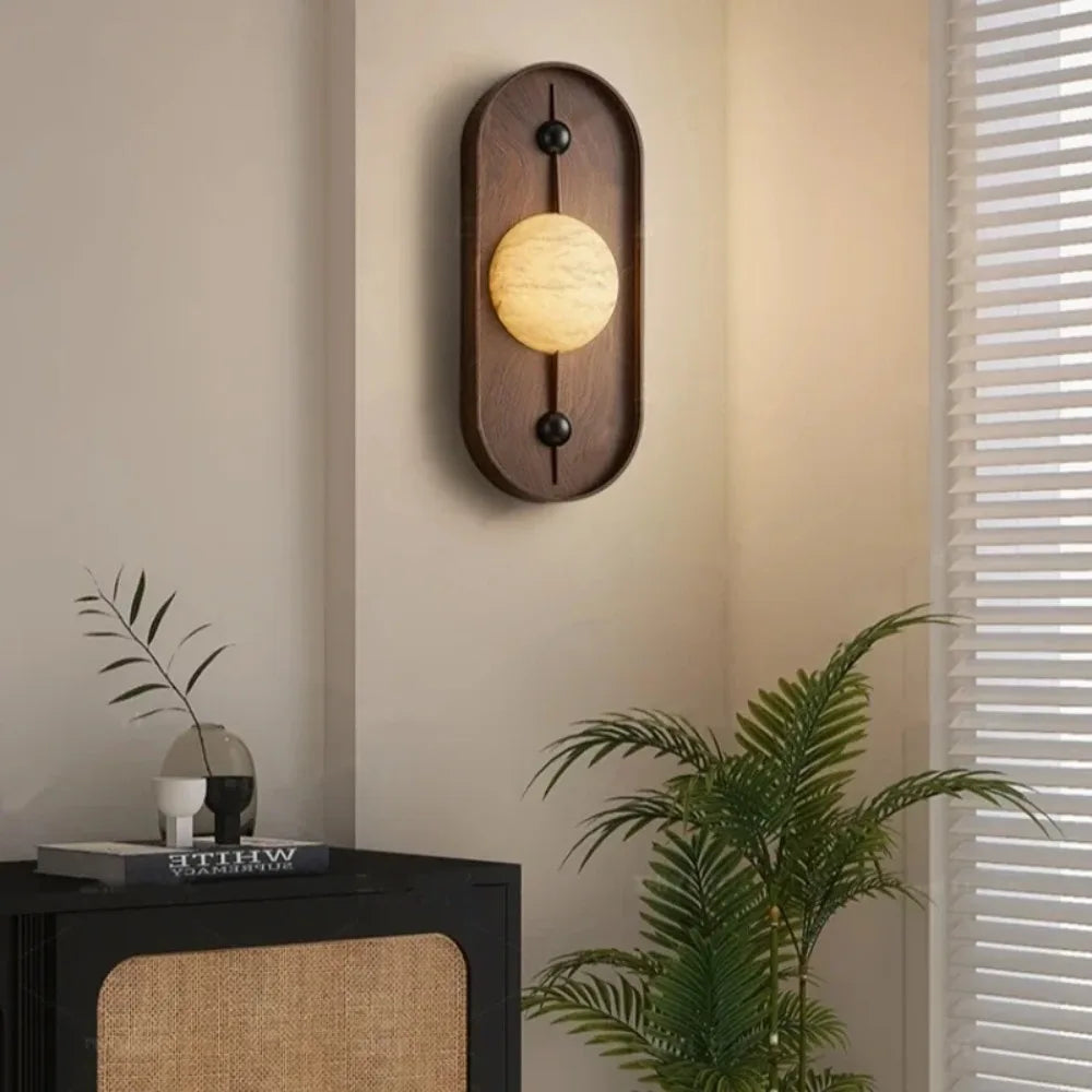 applique murale led design rétro en marbre pour décoration moderne - vue 3 sur 7